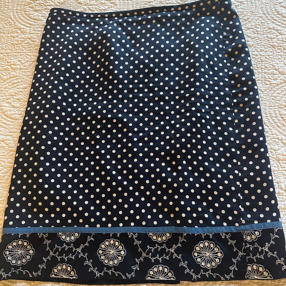 Blue polka dot skirt